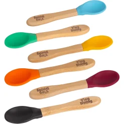 Bamboo Children's Spoon - Silicone Tip - Team Blue - Pack of 6