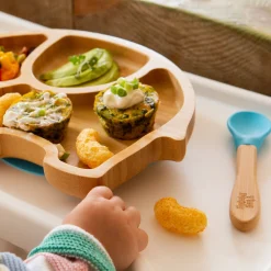 Bamboo Children's Spoon - Silicone Tip - Team Blue - Pack of 6