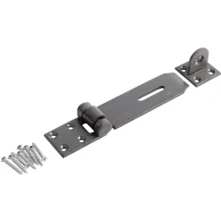 Black 114mm Heavy-Duty Carbon Steel Safety Hasp & Staple