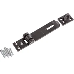 Black 89mm Heavy-Duty Carbon Steel Safety Hasp & Staple