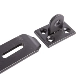 Black 89mm Heavy-Duty Carbon Steel Safety Hasp & Staple