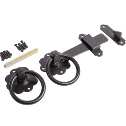 Black 152mm Steel Ring Gate Latch