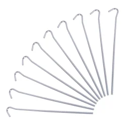 23.5cm Galvanised Metal Tent Pegs - Pack of 10