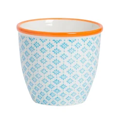 14cm Hand Printed Stoneware Plant Pot