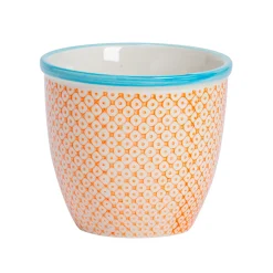 14cm Hand Printed Stoneware Plant Pot