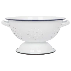23.5cm White Enamel Colander
