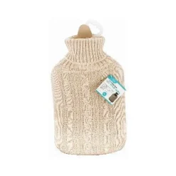 Cream 1.8L Hot Water Bottle & Cable Knit Cover