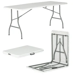 6 Feet / 180cm Rectangle Plastic Folding Trestle Table