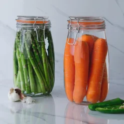 1.5L Air tight Classic Glass Storage Jar + Four Free Coloured Seals