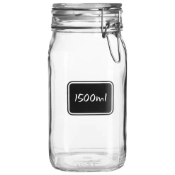 1.5L Air tight Lavagna Glass Storage Jar with Chalkboard Label