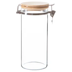 1.4L Glass Storage Jar with Wooden Clip Lid