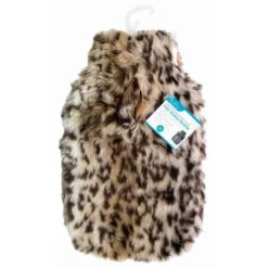 1.8L Hot Water Bottle & Faux Fur Animal Print Cover