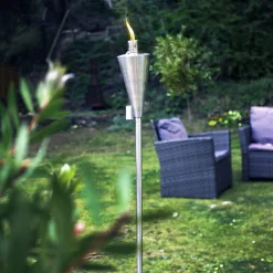 1.46m Metal Cone Garden Torches - Pack of Six