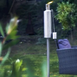 1.46m Metal Round Fire Torches - Pack of Six