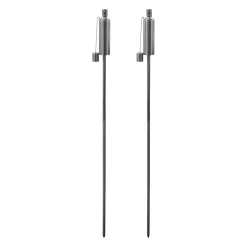 1.46m Metal Round Garden Fire Torches - Pack of 2
