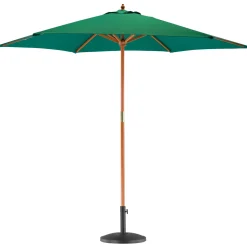 2.7m x 2.5m Wooden Garden Parasol with Black Concrete Base