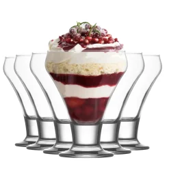 305ml Clear Frosty Glass Ice Cream Bowls - Pack of Six