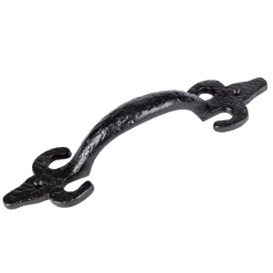 205mm Black Antique Fleur De Lis Door Handle