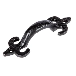 105mm Black Antique Fleur De Lis Door Handle