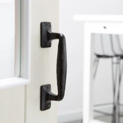 205mm Black Forged Barn Door Handle