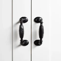 160mm Black Offset Wrought Iron Door Handle