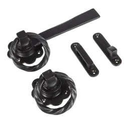 195mm Black Rose Ring Gate Latch