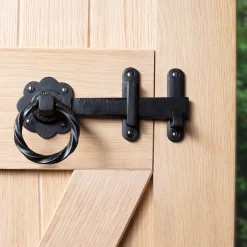 195mm Black Rose Ring Gate Latch