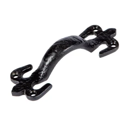 105mm Black Rustic Fleur De Lis Door Handle