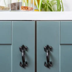 105mm Black Rustic Fleur De Lis Door Handle