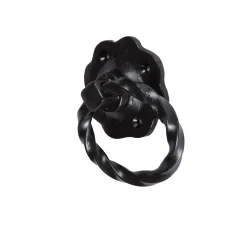 75mm Black Twisted Rose Gate Handle