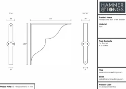 205mm Honeycomb Iron Shelf Bracket