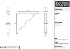 100mm Honeycomb Iron Shelf Bracket