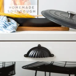 130mm x 60mm Fluted Cabinet Cup Handle