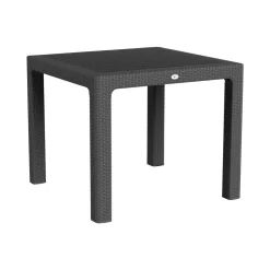 Noble Square Rattan Effect Garden Dining Table - 90cm x 90cm - Anthracite
