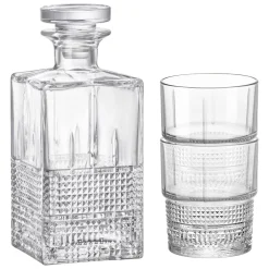 7pc Bartender Novecento Whisky Decanter & Glasses Set