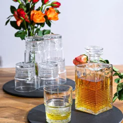 7pc Bartender Novecento Whisky Decanter & Glasses Set