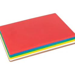 6pc Multi Colour-Coded Plastic Chopping Board Set