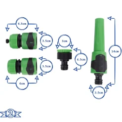 4pc 1/2" - 5/8" Hose Connector Set