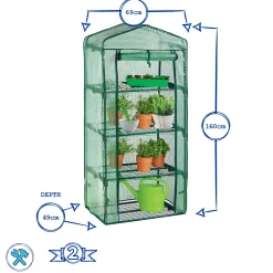 Plastic 4 Tier Mini Greenhouse - 3ft x 6ft