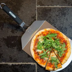 10" Stainless Steel Folding Pizza Peel with Rubber Handle