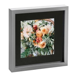 10" x 10" Grey 3D Box Photo Frame - with 6" x 6" Mount