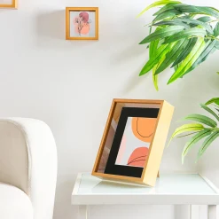 8" x 10" Light Wood 3D Deep Box Photo Frame - with 5" x 7" Mount