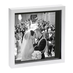 10" x 10" White 3D Box Photo Frame - with 8" x 8" Mount