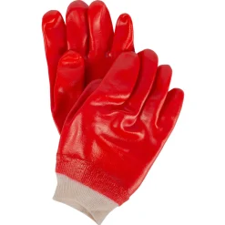 Red L PVC-Coated Work Gloves