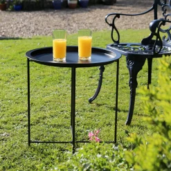 Round Steel Tray Table