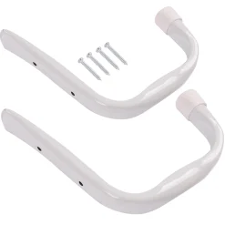 White 140mm x 130mm Metal Jumbo Hooks - Pack of 2