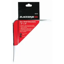 White 125mm x 150mm Metal Shelf Brackets - Pack of 2