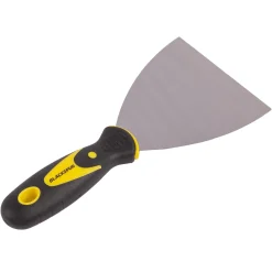 Yellow 4" Carbon Steel Scraper with Non-Slip Grip
